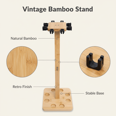 Raprance Fishing Rod Storage Racks, 100% Bamboo Floor Stand Fishing Pole Holders for Garage of 8 Rods or Combos