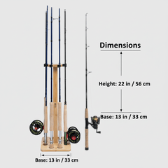 Raprance Fishing Rod Storage Racks, 100% Bamboo Floor Stand Fishing Pole Holders for Garage of 8 Rods or Combos