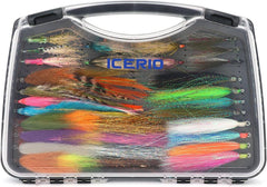 26-Piece Fly Fishing Flies Set, Muskie Bass Pike Streamer Lures, Saltwater Freshwater Trolling Baits, Assorted Colors
