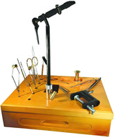 Raprance Bamboo Fly Tying Station , Fly Fishing Tool Organizer Caddy, Materials Tray Holder for Tying Flies