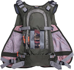 Raprance Fishing Vest for Men and Women Outdoor Activity Fly Bass Fishing Vest Backpack (Army Green,FV02)