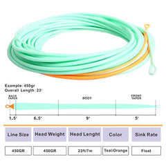 Raprance Skagit Shooting Head Fly Line 200GR-650GR 17FT-25FT with 2 Welded Loops