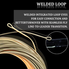 Raprance Single Hand Spey Fly Line Weight Forward Floating Fly Fishing Line with 2 Welded Loops WF3F/4F/5F/6F/7F/8F