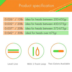 Raprance Fly Line Floating Shooting Line/Running Line with Front Loop, 20LB/30LB, .026’’ .032’’ .037’’ .042’’