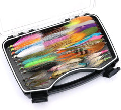 26-Piece Fly Fishing Flies Set, Muskie Bass Pike Streamer Lures, Saltwater Freshwater Trolling Baits, Assorted Colors
