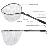 Raprance Aluminum Alloy Pole Fold Rubber Fishing Net For Fly Fishing Network