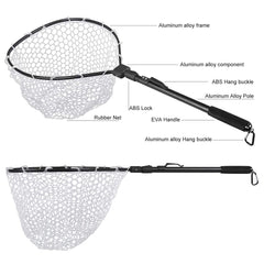 Raprance Aluminum Alloy Pole Fold Rubber Fishing Net For Fly Fishing Network