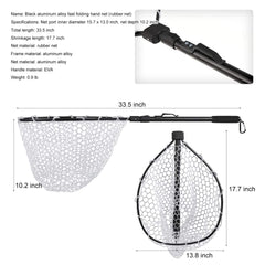 Raprance Aluminum Alloy Pole Fold Rubber Fishing Net For Fly Fishing Network