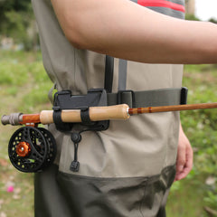 Raprance 3rd Hand Fishing Clip Rod Holder Rotatable for Fly Fishing Bank Fishing Belt Wading