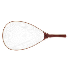 Raprance Fly Fishing Landing Net Wooden Frame Soft Rubber Mesh Trout Bass Catch And Release Net