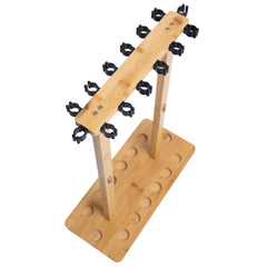 Raprance Fishing Rod Storage Racks, 100% Bamboo Floor Stand Fishing Pole Holders for Garage of 14 Rods or Combos