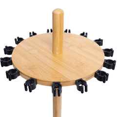 Raprance Round 15 Fishing Rod Storage Rack - Features Traditional Handcrafted Bamboo Post - No Tool Assembly, Bamboo