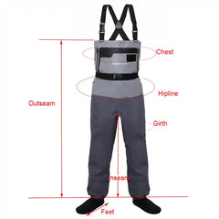 Raprance Waterproof Breathable Stockingfoot Chest Waders Featuring Premium Five Layer Fabric Fishing Hunting Waders