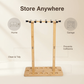 Raprance Fishing Rod Storage Racks, 100% Bamboo Floor Stand Fishing Pole Holders for Garage of 14 Rods or Combos