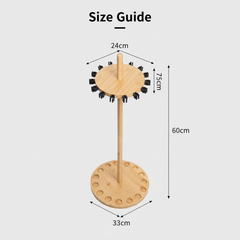 Raprance Round 15 Fishing Rod Storage Rack - Features Traditional Handcrafted Bamboo Post - No Tool Assembly, Bamboo