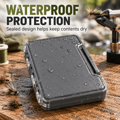 Raprance 2pack Waterproof Fly Box, Slim Silicone Storage Case Clear Lid