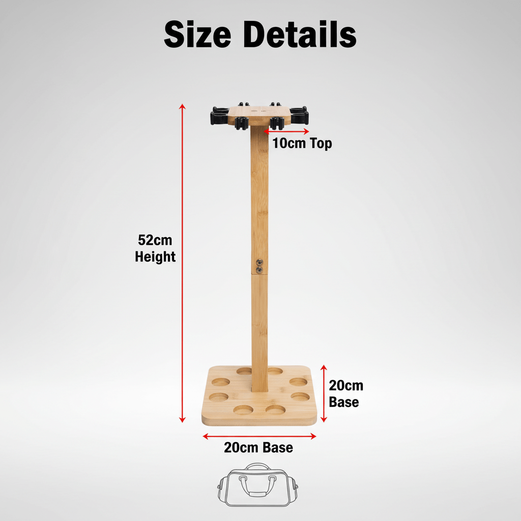 Raprance Fishing Rod Storage Racks, 100% Bamboo Floor Stand Fishing Pole Holders for Garage of 8 Rods or Combos