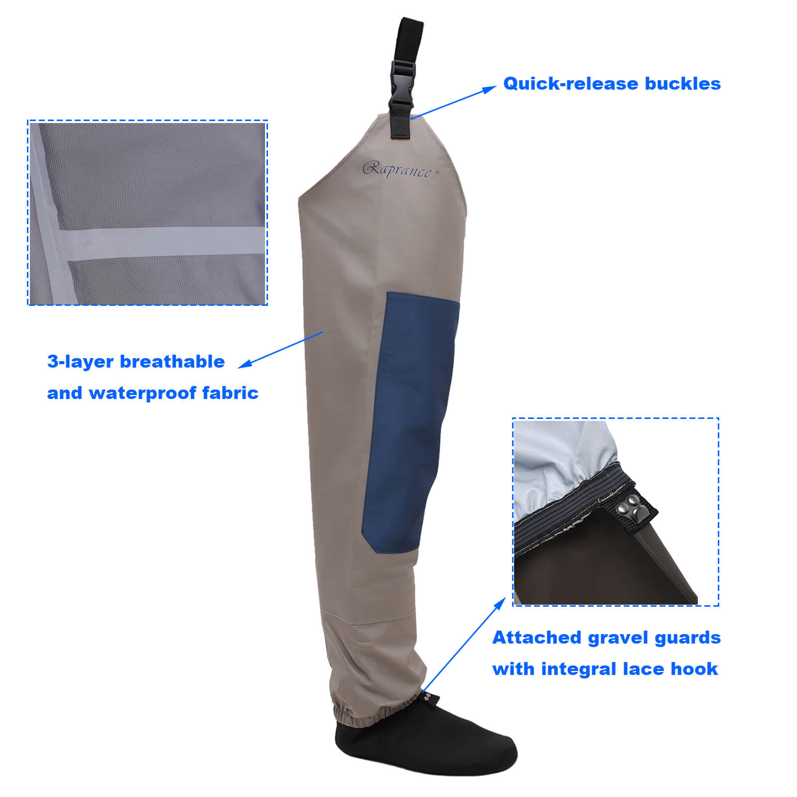 Unisex Wading Broek Taille Hoge Wader Ademend Unisex Wading Broek Taille Hoge Wader Ademend
