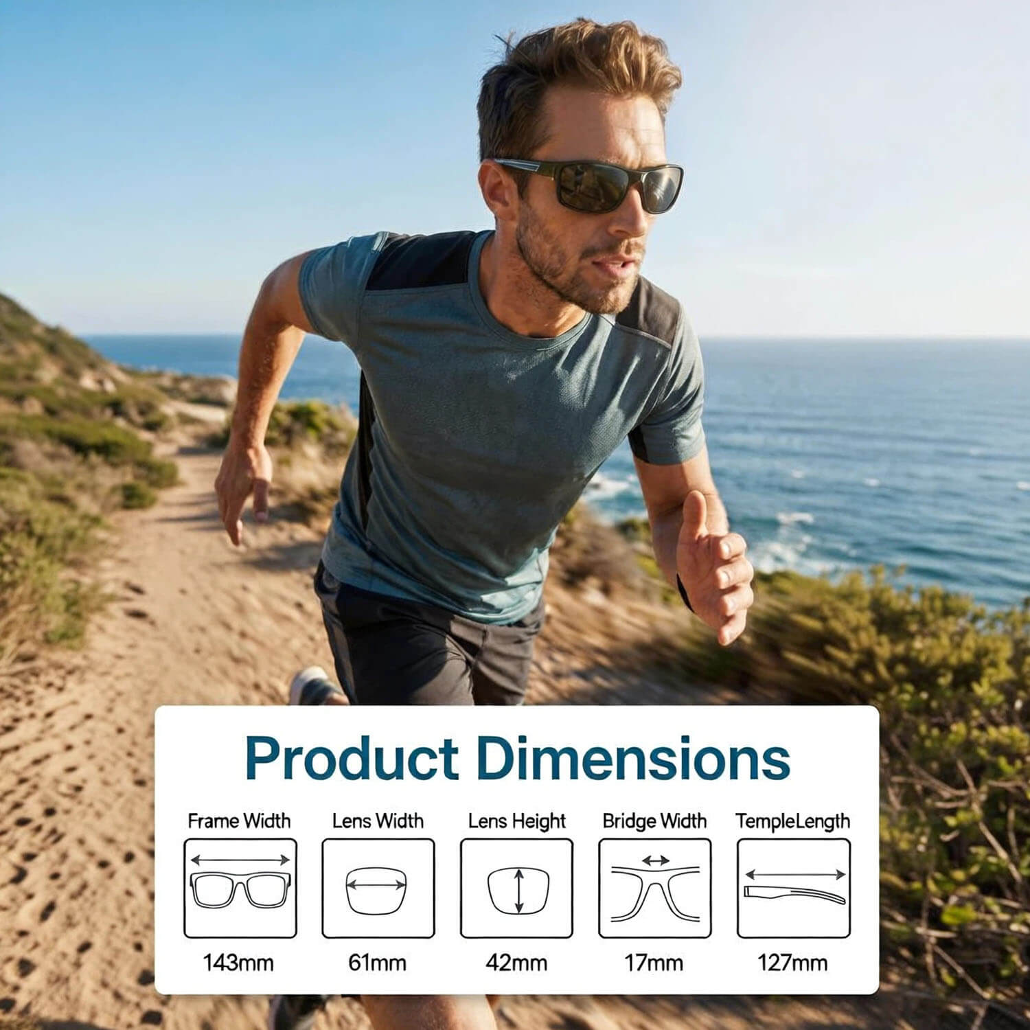 Raprance Sports Polarized Sunglasses for Men: Women UV400 Protection Wrap Around Sun Glasses for Golf Fishing Running Driving