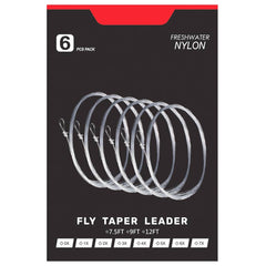 Raprance fly Fishing Leader with Pre-Tied Loop, Tapered Fly Line Leader, Nylon, Clear, 6 Pack, 7.5FT, 9FT, 12FT, 0X 1X 2X 3X 4X 5X 6X 7X