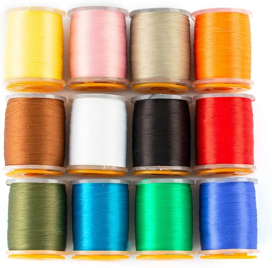Raprance 140D Fly Tying Thread 12 Colors Non Waxed Fly Tying Wires Materials Kits Fly Tying Tieing Supplies for Dry Wet Flies