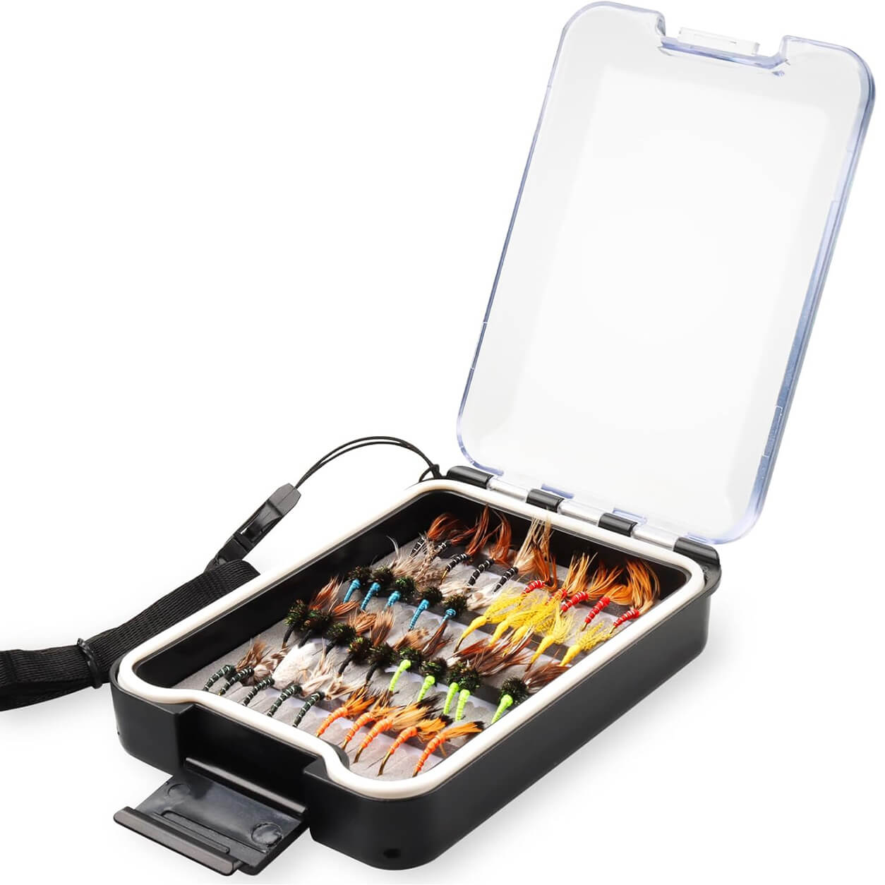 Raprance Fly Fishing Box, Slim Design Large Capacity Fly Storage for Tackle and Hooks, Lightweight ABS with Durable Foam Inserts for Anglers