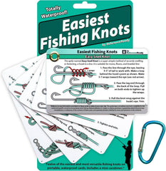 Easiest Fishing Knots: Waterproof Guide on How to Tie 12 Simple Fishing Knots with Mini Carabiner, Perfect for Beginners