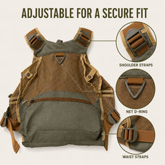 Ussuris Fishing Vest for Men and Women Outdoor Activity Fly Bass Fishing Vest Backpack