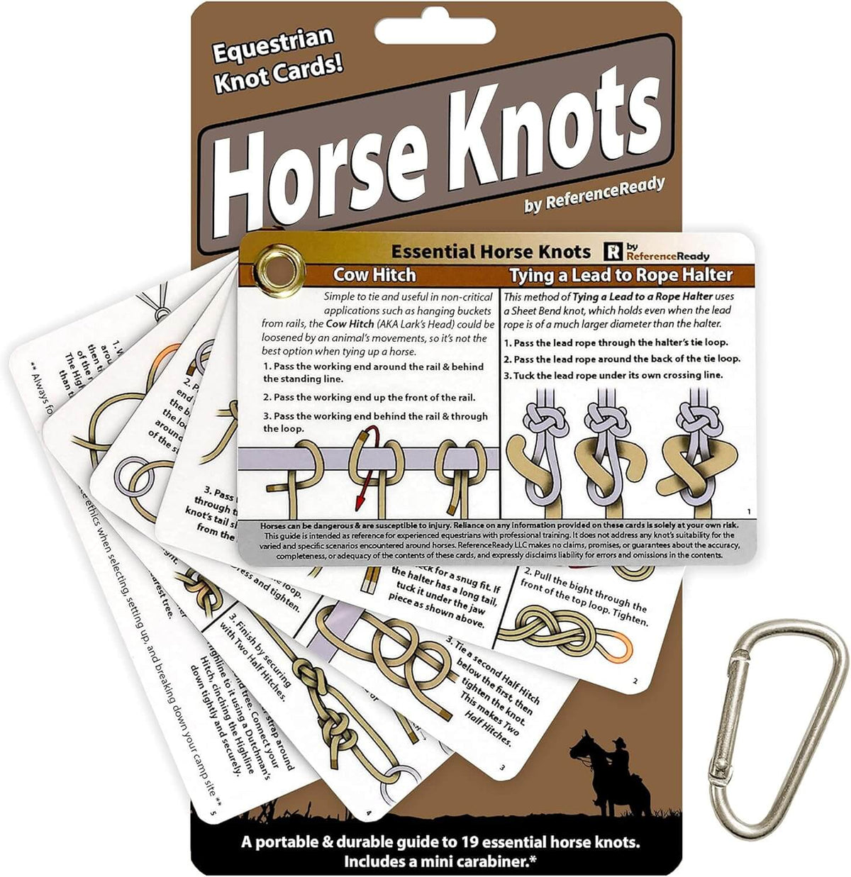 Horse Knot Cards – Pocket Guide to 19 Pack and Trail Riding Knots - Horse Stuff for Girls and Boys