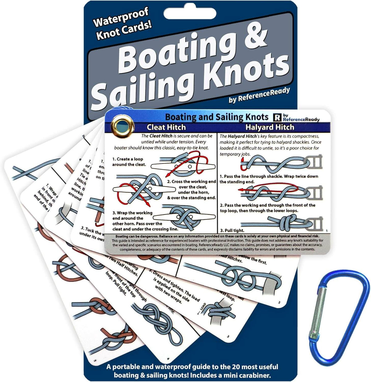 Boating and Sailing Knot Cards - Waterproof Guide to 20 Nautical Knots
