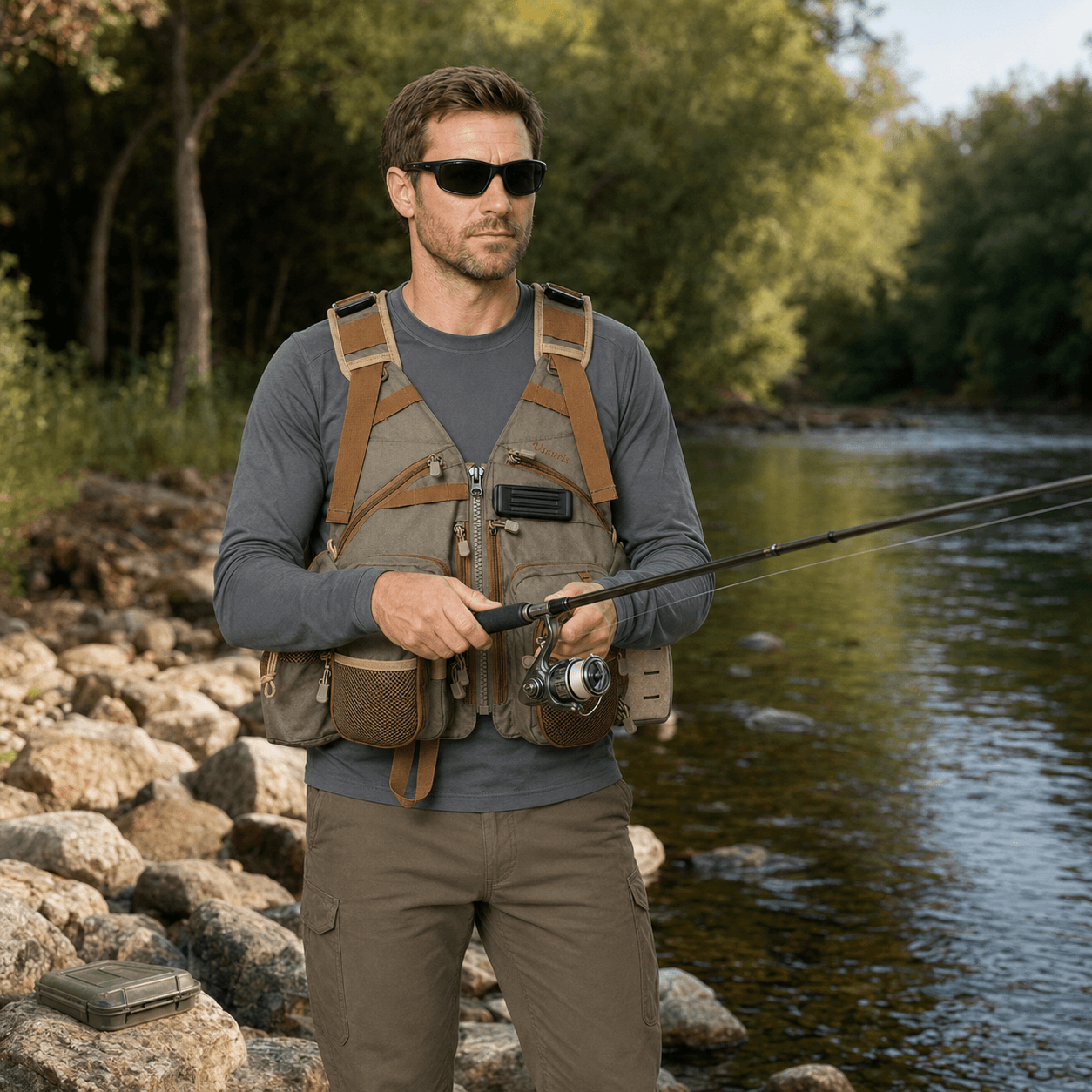 Ussuris Fishing Vest for Men and Women Outdoor Activity Fly Bass Fishing Vest Backpack