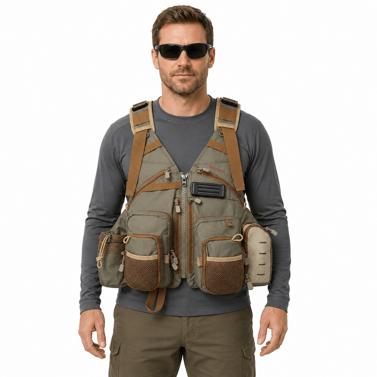 Ussuris Fishing Vest for Men and Women Outdoor Activity Fly Bass Fishing Vest Backpack