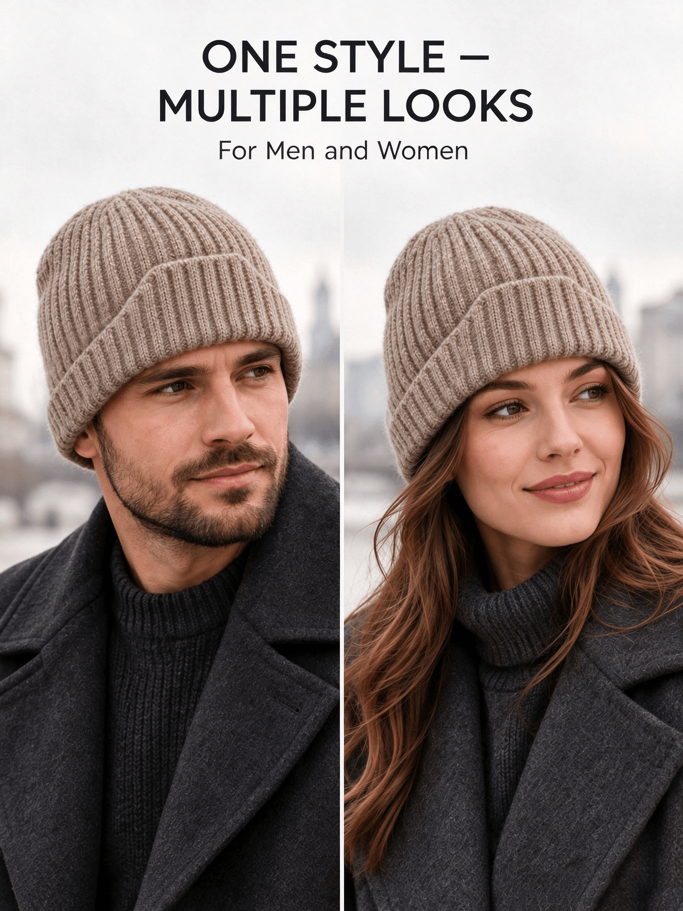 Raprance Wool Fisherman Beanies for Men Women Short Cuffed Knit Beanie