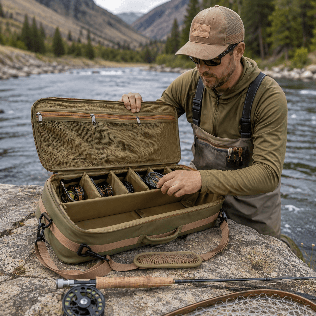 Ussuris Carry-On Fly Fishing Rod Travel Case, 31", Granite | Travel Rod Case | Fly Rod Travel Case | Reel Case