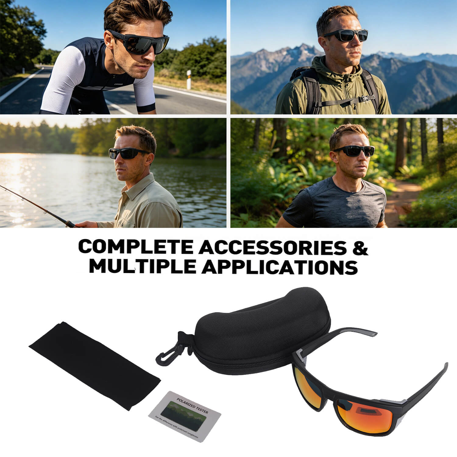 Raprance Sports Polarized Sunglasses for Men: Womens Lightweight Wrap Around TR90 Frame UV Protection for Fishing Golf Driving