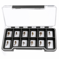 Raprance Super Slim Magnetic Back Waterproof Fly Fishing Box: 12 Compartments