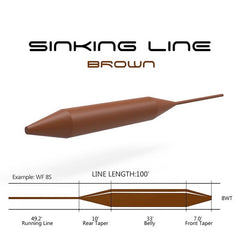 Raprance Full Sinking Fly Line Weight Forward Fly Fishing Lines 100ft 4 5 6 7 8 9wt