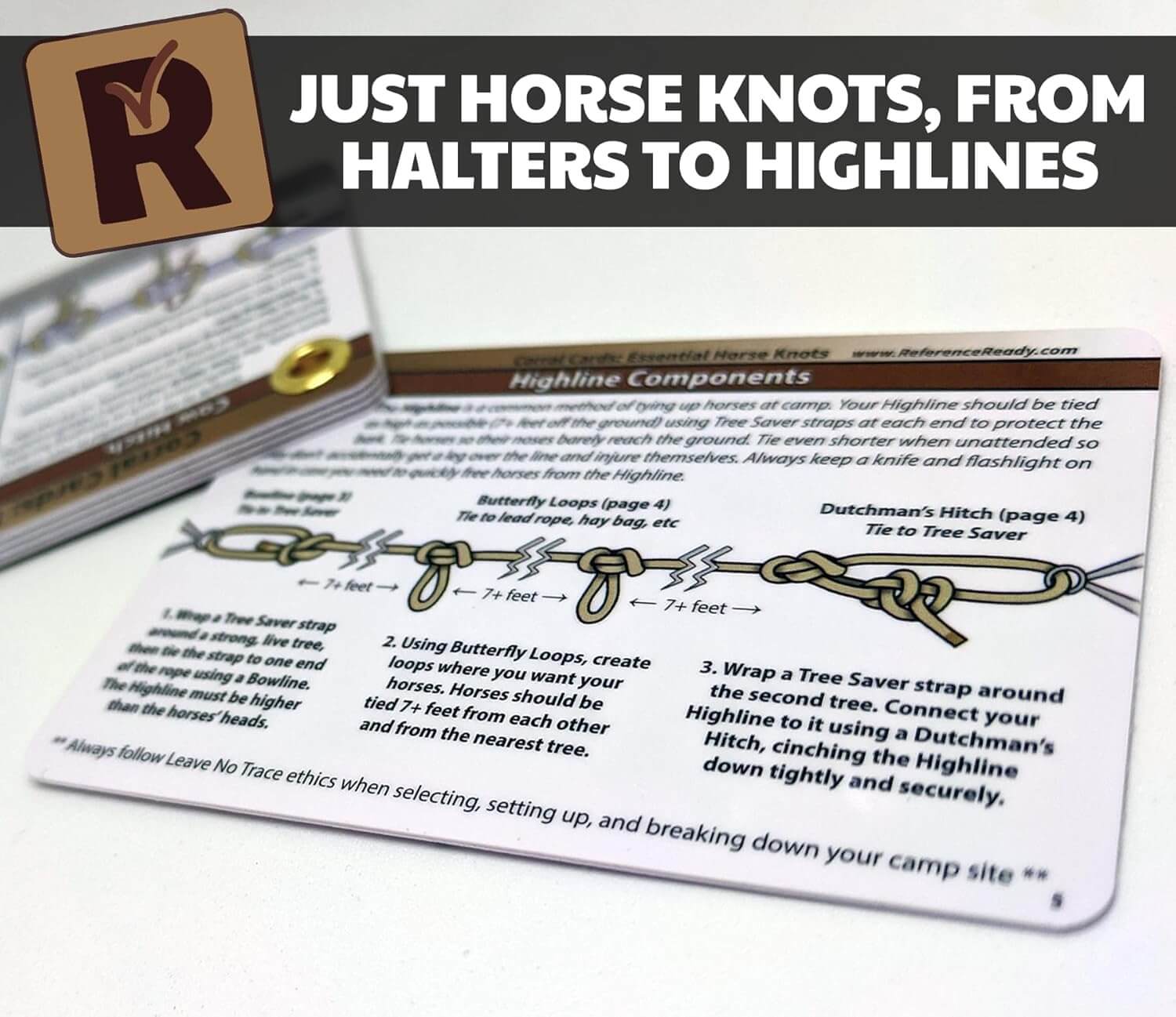 Horse Knot Cards – Pocket Guide to 19 Pack and Trail Riding Knots - Horse Stuff for Girls and Boys