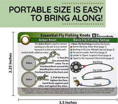 Fly Fishing Knot Cards: Waterproof Pocket Guide to 14 Essential Fly Fishing Knots with Mini Carabiner Makes Practical and Unique Gift for Fishermen and Women