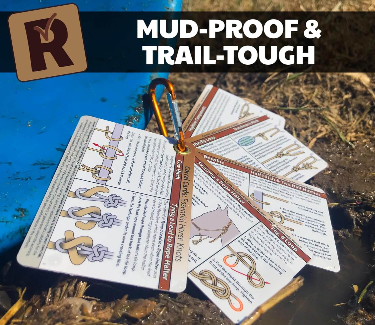 Horse Knot Cards – Pocket Guide to 19 Pack and Trail Riding Knots - Horse Stuff for Girls and Boys