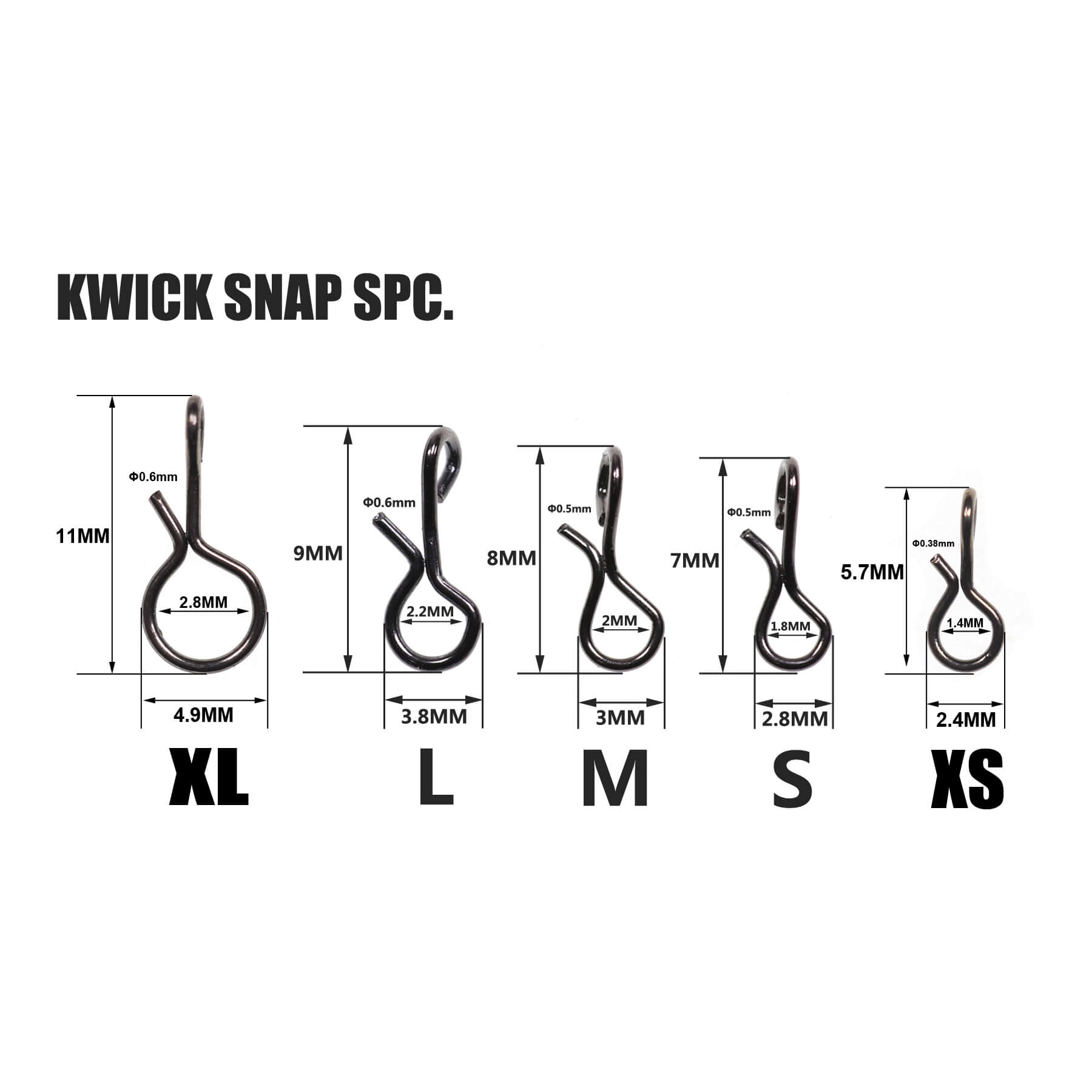 50PCS Black Color Fly Fishing Snap Quick Change for Hook & Lures High Carbon Steel Fishing Accessories