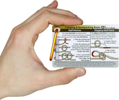 Outdoor Knots Pocket Guide - Waterproof Knot Tying Cards with Mini Carabiner, 22 Rope Knots for Camping, Backpacking, Scouting and Bushcraft