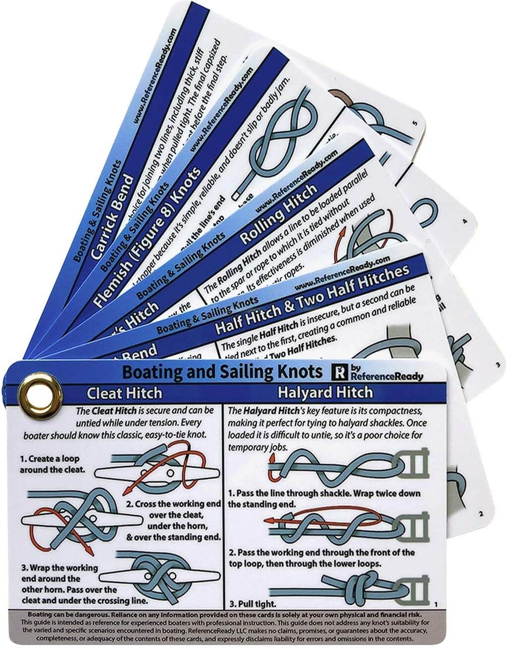 Boating and Sailing Knot Cards - Waterproof Guide to 20 Nautical Knots