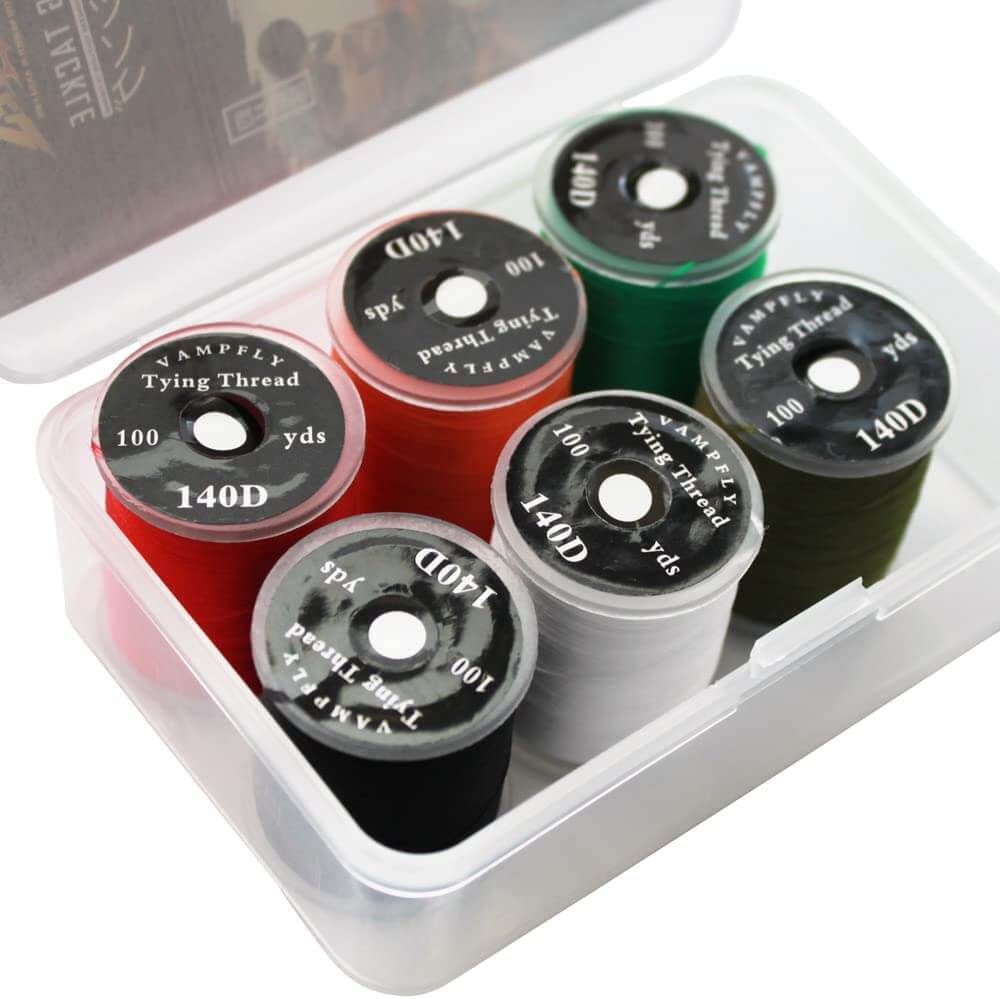 Raprance 140D Fly Tying Thread 12 Colors Non Waxed Fly Tying Wires Materials Kits Fly Tying Tieing Supplies for Dry Wet Flies