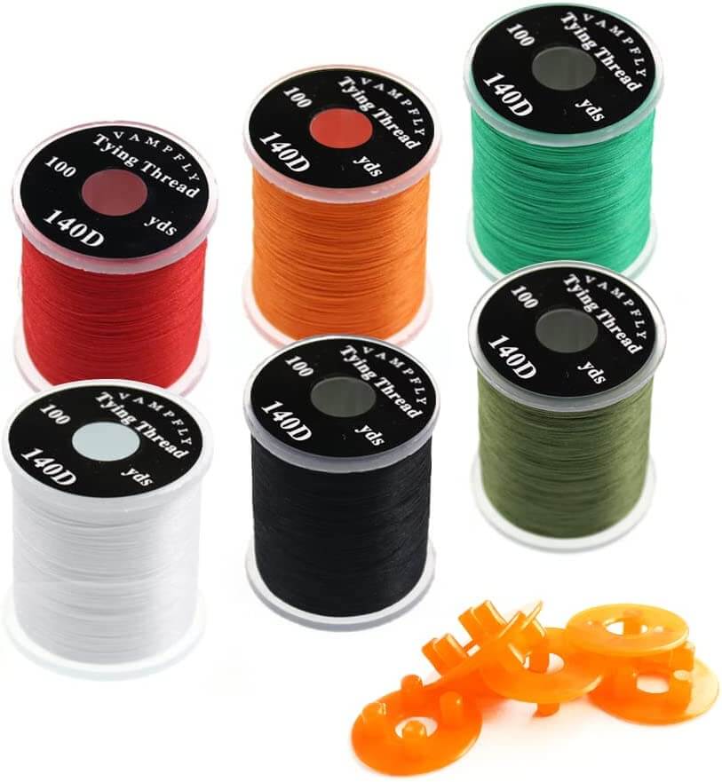 Raprance 140D Fly Tying Thread 12 Colors Non Waxed Fly Tying Wires Materials Kits Fly Tying Tieing Supplies for Dry Wet Flies