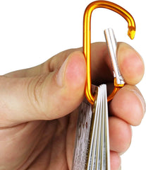 Outdoor Knots Pocket Guide - Waterproof Knot Tying Cards with Mini Carabiner, 22 Rope Knots for Camping, Backpacking, Scouting and Bushcraft