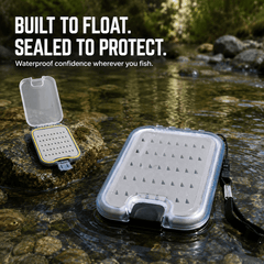Raprance lastic Waterproof Pocket Fly Fishing Box Double Side Clear Lid Easy Grip Foam with Lanyard Mini Fly Box