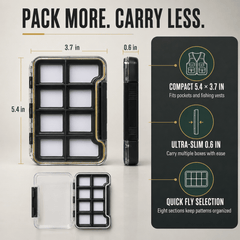 Raprance Super Slim Magnetic Back Waterproof Fly Fishing Box