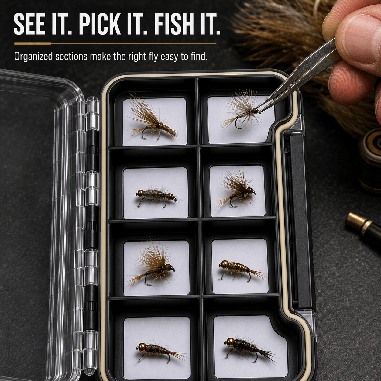 Raprance Super Slim Magnetic Back Waterproof Fly Fishing Box