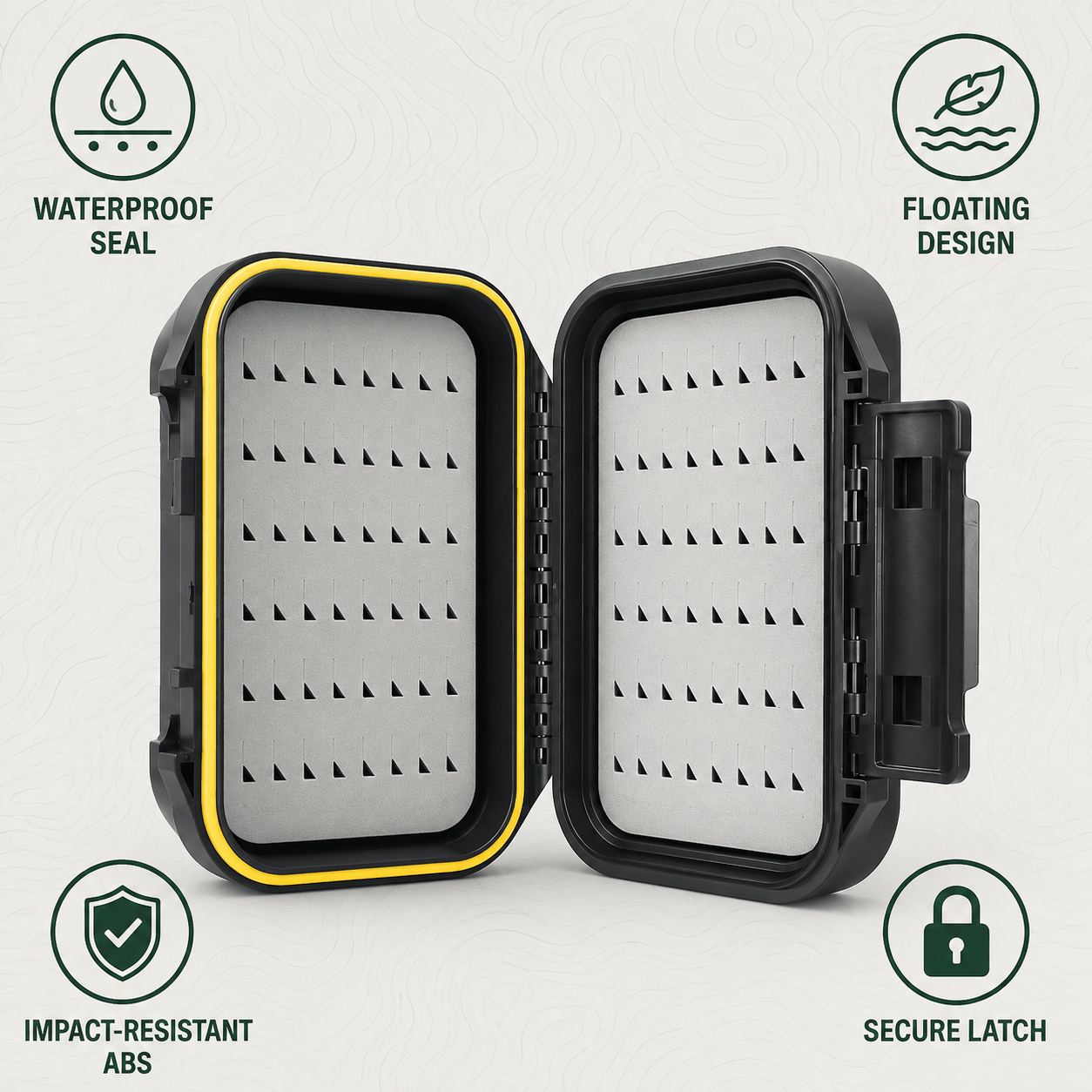Raprance Waterproof Fly Box for Fly Fishing Double Sided Foam Insert